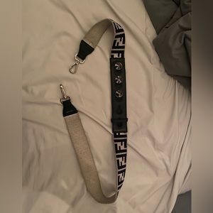 Fendi black and white monogram bag strap accessory